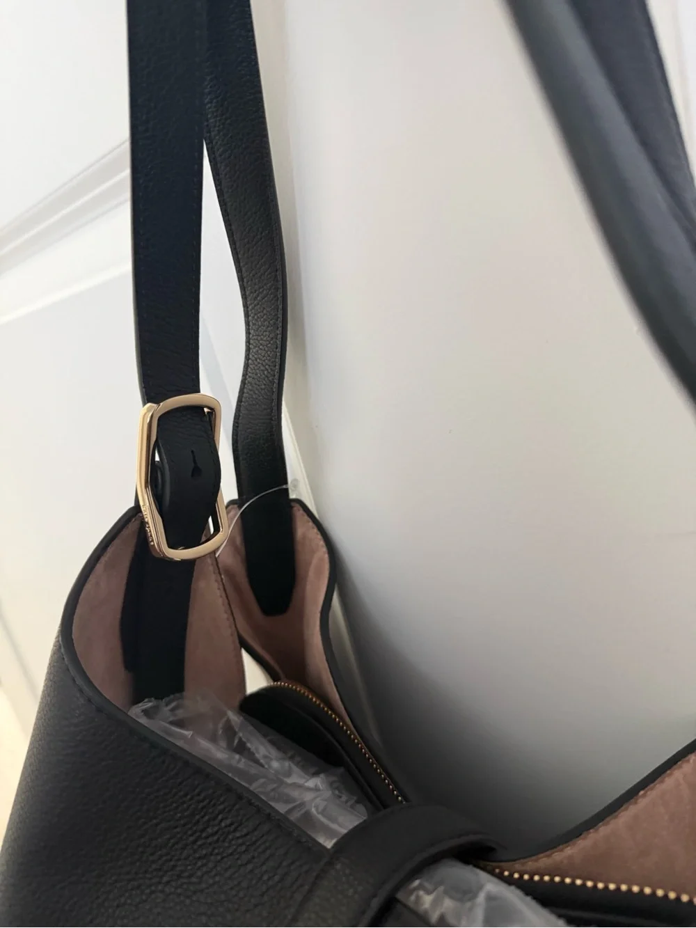kate spade Black Pebbled Leather Large Shoulder Deco Bag NWT
